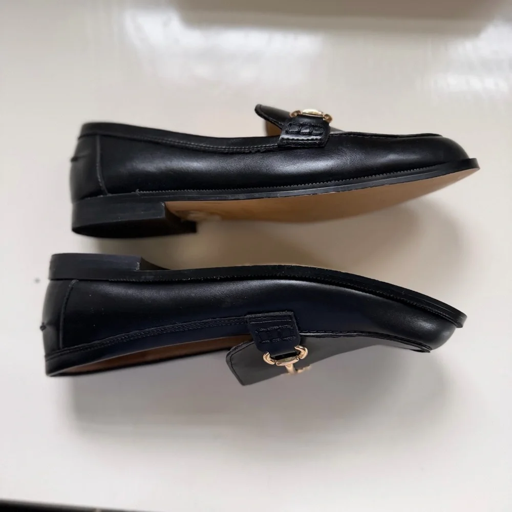 J Crew Horsebit Loafers Black Size 7.5 Classic Academia Old Money Preppy - Picture 6 of 11